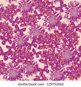 vector texture consist of colorful flowers. Vector illustration