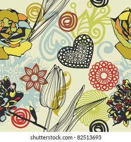 vector texture consist of colorful flowers. Vector illustration