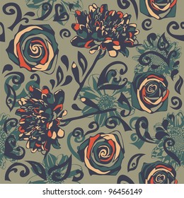 vector texture consist of colorful flowers. Vector illustration