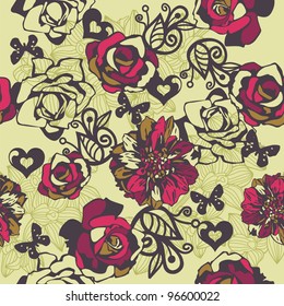 vector texture consist of colorful flowers. Vector illustration