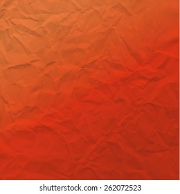 Vector texture of crumpled paper. Background paper. Textured wallpaper. Modern color significant  orange. Use for label, card, banner etc. Eps 10 vector file. 