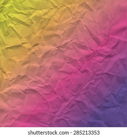 Vector texture of crumpled paper. Background paper. Textured wallpaper. Use for label, card, banner etc. Eps 10 vector file.