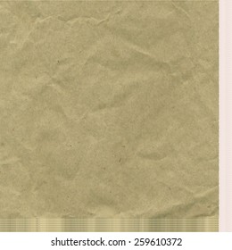 Vector texture crumpled recycled paper. Background paper. Textured wallpaper. Color brown. Use for antique, retro, vintage, old, rustic style too. Eps 10 vector file. 