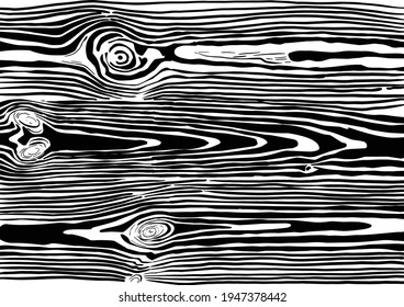 textura vectorial de un árbol cortado con nudos en blanco y negro