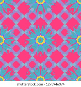 Vector texture daisy flowers detail. Fabric pink, blue and violet seamless pattern with flowers.