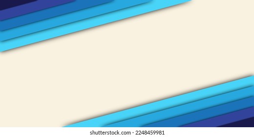 Vector texture design poster banner geometric abstract wallpaper background. Blue diagonal line architecture stripes shapes on ivory cream  background.