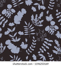Vector texture with flowers and plants. Floral ornament. Original flowers pattern/