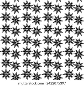 Textura vectorial en forma de patrón floral asbráctico en negro sobre fondo blanco