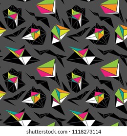 Vector texture of geometric color and monochrome shapes. Geometric figures pattern in modern hipster style. Nice abstract background with Triangles in flat style.
