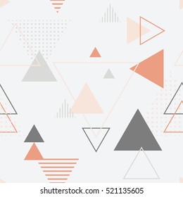 Vector texture of geometric colorful shapes. Geometric figures pattern in modern hipster style. Nice abstract background with Triangles in flat style.