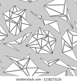 Vector texture of geometric monochrome shapes. Geometric figures pattern in modern hipster style. Nice abstract background with Triangles in flat style.