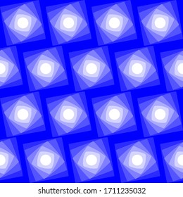 vector texture, Geometric swirling beaming white circle and squares fading into dazzling blue background. Luxury blue geometric pattern, online, website, packaging design vector