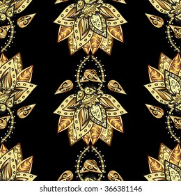 vector texture with golden elements on black background