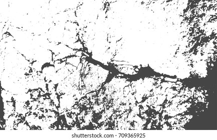 Vector texture with grains, cracks and stains. Grunge abstract background for retro design. Distressed cracked overlay.