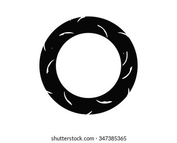Vector texture grunge circle frame