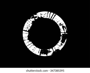 Vector texture grunge circle frame