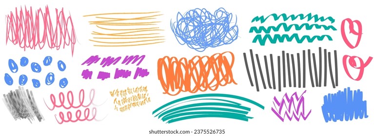 Vector texture of handwritten marker strokes for advertising banner, flyer, poster, label, or cover design, drawing, doodle