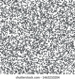 Vector texture of intermittently arranged gray circles of various shades