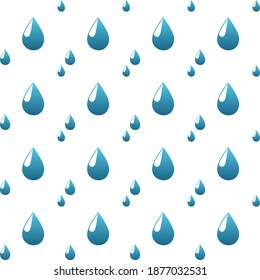 Vector texture made of blue waterdrops on the white background.