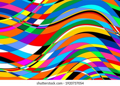 Vector texture made of deformed, colored rhombuses.