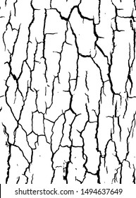 Vector texture with many cracks and scratches. Crackle.