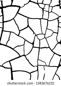 Vector texture with many cracks and scratches. Crackle.