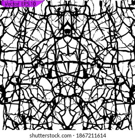 Textura vectorial con muchas grietas y arañazos. Crackle. Fondo abstracto de textura gruesa. La textura de las grietas. Montaje de texturas onduladas. Efecto angustiado. Fondo Grunge. 