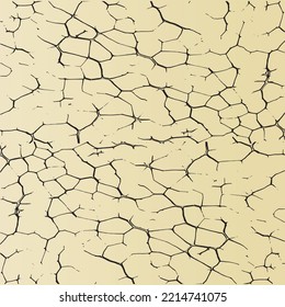 Vector texture with many cracks and scratches. Crackle.
