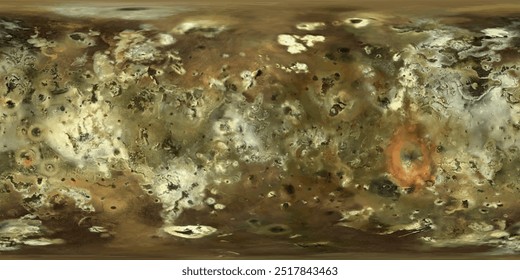 Vector texture map of the spherical surface of Jupiter's moon Io. Texture map of Io.