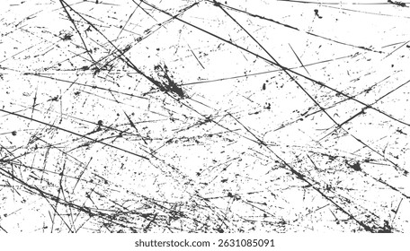 Textura vetorial com arranhões e rachaduras metálicas. Sobreposição granulada empoeirada para uso em design industrial. Fundo de ruído angustiado ideal para banners e cartazes.