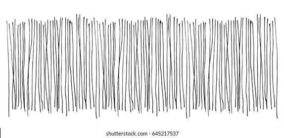 Vector. Texture. Monochrome hand drawing of vertical lines on a white background.