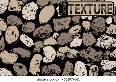 Vector texture of multicolored stone coquina wall in cement. Vector illustration