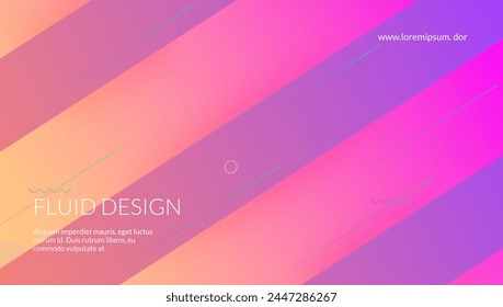 Textura de Vector. Anuncio de verano de neón. Póster Liquid Púrpura. Forma de música. Elementos de degradado redondos. Geometría Ux. Página de aterrizaje de tecnología. Textura de Vector rosa