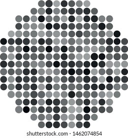 Vector texture of orthogonally arranged gray circles of various shades