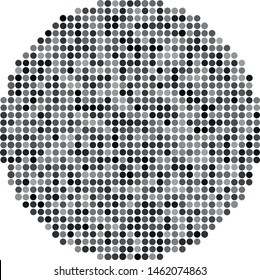 Vector texture of orthogonally arranged gray circles of various shades