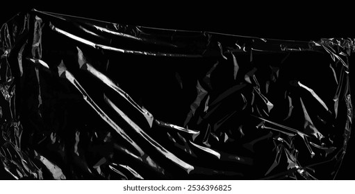 Vector texture of plastic film on dark background