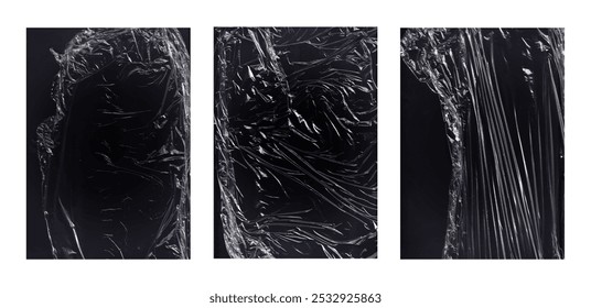 Vector texture of plastic film set