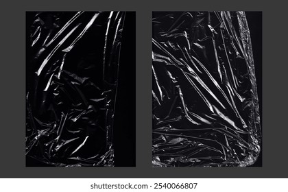 Vector texture of plastic film set