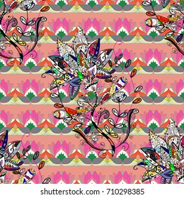 Vector texture for prints, fabric, wallpapers, textile. Embroidery floral seamless pattern. Colorful grunge flourish abstract background with colo flowers.
