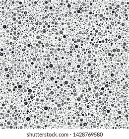 Vector texture of randomly arranged gray multilayer circles of various sizes and shades