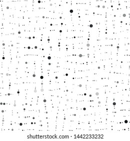 Vector texture of randomly arranged gray circles of various sizes and shades. Circles partially formed up vertically and horizontally