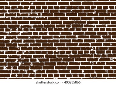 Vector texture of realistic brown old brick wall. Vector illustration