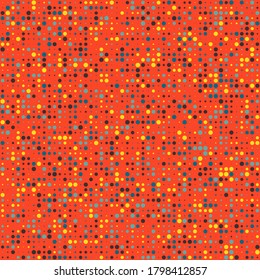 Vector Texture. Retrofuturistic Square Pattern. Halftone Background. Abstract Colorful Background. Pixel Art. Digital Pattern with Color Dots.