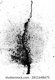 vector texture showing a coarse black crack and ink splatter effect resembling the pareidolia of a tree struck by lightning.grunge graphic element