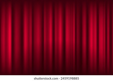 Textura de Vector de seda, satén, tela drapeada sobre fondo de lujo. Portiere, cortina de color rojo tendencia.