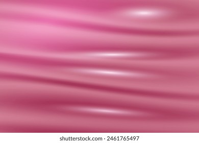 Vector texture of silk, satin, drapery fabric on luxurious background, pink latex glossy 