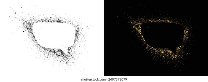 Vector texture spray speech bubble isolated vector illustration