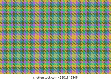 Vector texture textile. Fabric check seamless. Background tartan plaid pattern in green and turquoise colors.