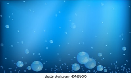 Vector texture water table. Cool, fresh, blue aqua with bubbles background decoration wallpaper the walls.