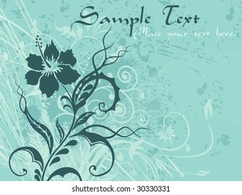 vector texture, wave background with floral design
